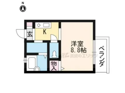 メゾンエスクレール(ワンルーム/1階)の間取り写真