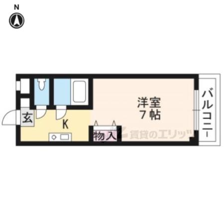 ノアーズアーク観月橋(1K/3階)の間取り写真
