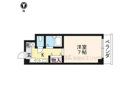 カラコルム東山(1K/4階)の間取り写真