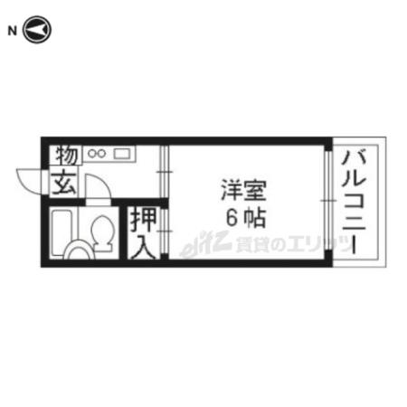 プラザパル(1K/3階)の間取り写真