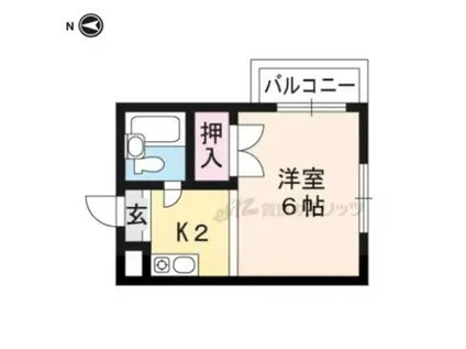 BLDG2M(1K/1階)の間取り写真