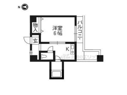 ヤマシナアーバンコテージ(1K/2階)の間取り写真