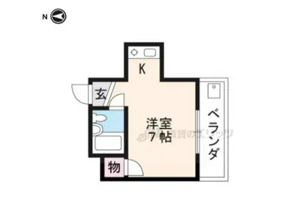 ペガサスハイツ(ワンルーム/2階)の間取り写真