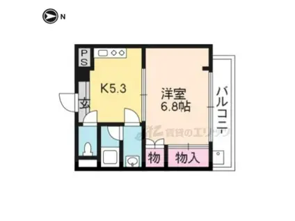 エクセルシアー(1DK/3階)の間取り写真