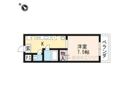 コープ松尾3(1K/4階)の間取り写真