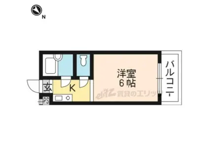 アルティ紫野(1K/4階)の間取り写真