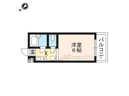 アルティ紫野(1K/1階)の間取り写真