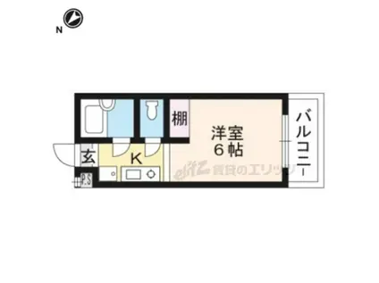 アルティ紫野(1K/4階)の間取り写真