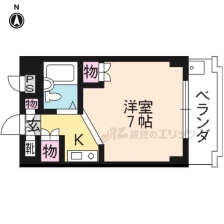 ループル音羽(ワンルーム/4階)の間取り写真