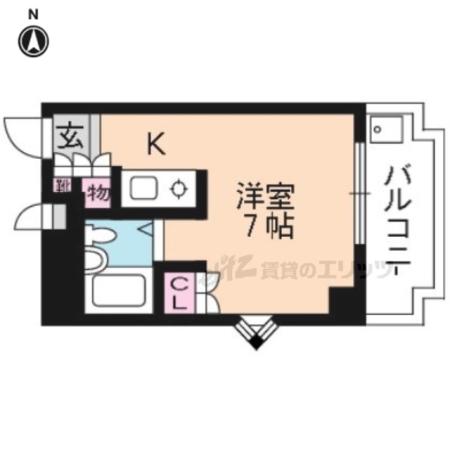ループル音羽(ワンルーム/4階)の間取り写真
