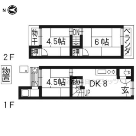 京阪電気鉄道鴨東線 出町柳駅 徒歩4分 2階建 築47年(3DK)の間取り写真