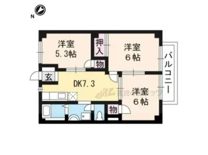 プリムラU21(3DK/1階)の間取り写真