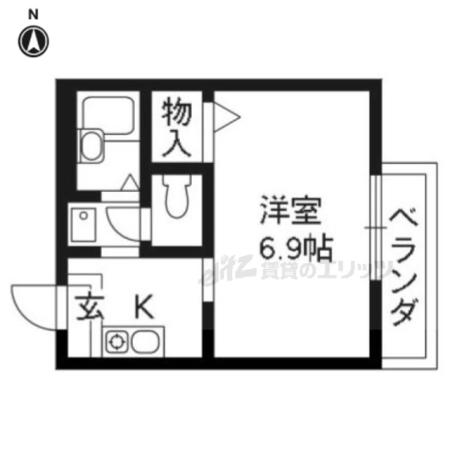 セーズ松原(ワンルーム/2階)の間取り写真