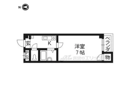 CSガーデン山科(1K/5階)の間取り写真