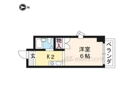 ドモン55(1K/2階)の間取り写真