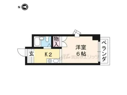 ドモン55(1K/4階)の間取り写真
