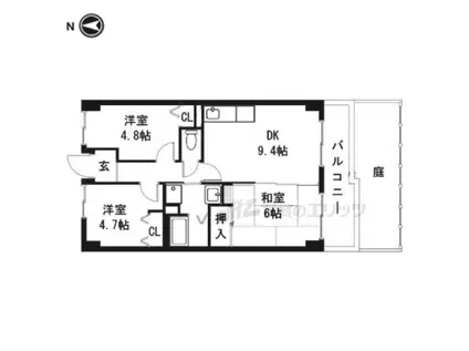 サントナーレ勧学(3LDK/1階)の間取り写真
