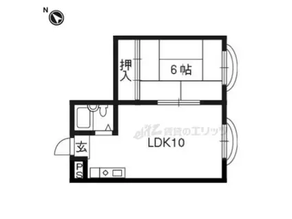 ラフォーレ西大路(1LDK/3階)の間取り写真