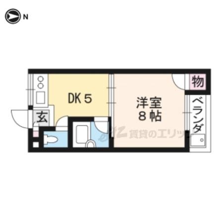 南広ハイツ(1DK/2階)の間取り写真