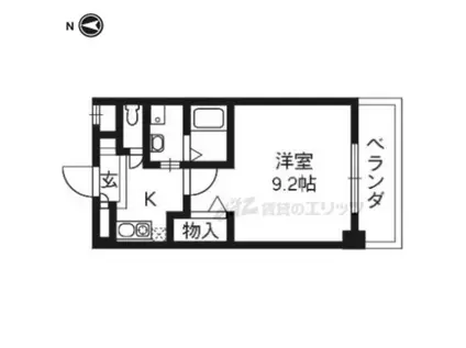GRAND COLLINE(1K/4階)の間取り写真