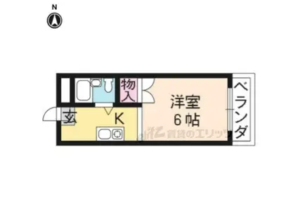 コーポ三谷(1K/1階)の間取り写真