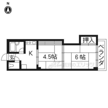 中嶋マンション(2K/2階)の間取り写真
