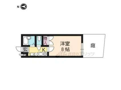 パストゥラル銀閣寺(1K/1階)の間取り写真