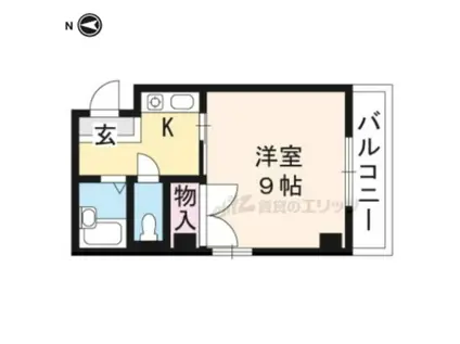 キュリー岡崎(1K/3階)の間取り写真