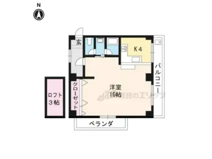 アレックス(1K/3階)の間取り写真