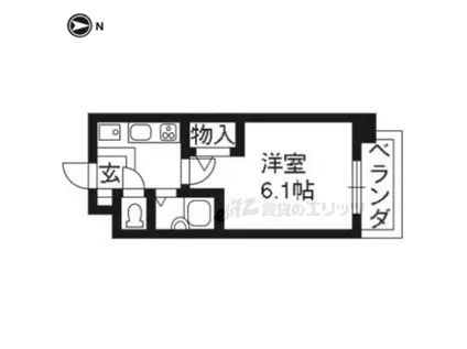 プレサンス京都四条烏丸(1K/6階)の間取り写真