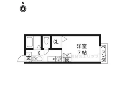 ORION淀(1K/2階)の間取り写真