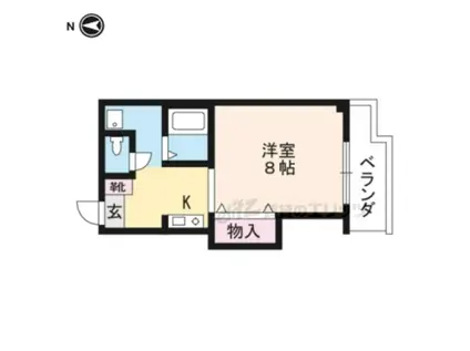 メゾン東大津(1K/3階)の間取り写真