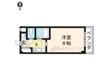 ブランベージュ桂(1K/1階)の間取り写真