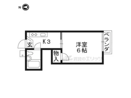 高瀬ハイツ(1K/2階)の間取り写真