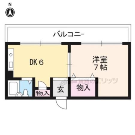 うずまさハイツ(1DK/2階)の間取り写真
