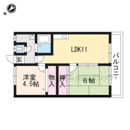 サンクリエート高谷(2LDK/3階)の間取り写真