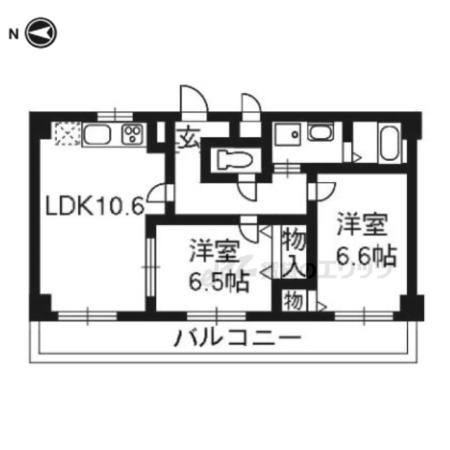 ヴェルドミール(2LDK/3階)の間取り写真