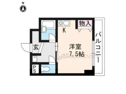 倶楽部ハウスK(ワンルーム/3階)の間取り写真