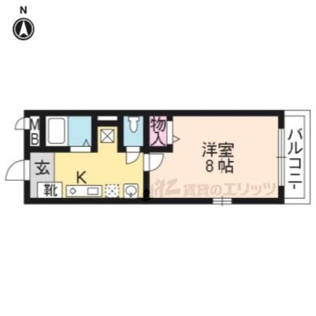 パラス卯兵衛(1K/3階)の間取り写真