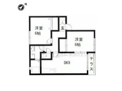 ラショコラ(2DK/1階)の間取り写真