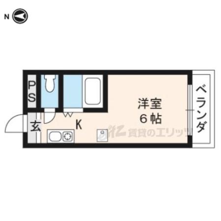 シャローム醍醐(ワンルーム/3階)の間取り写真