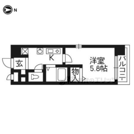 SHICATA SIX BLDG(1K/9階)の間取り写真