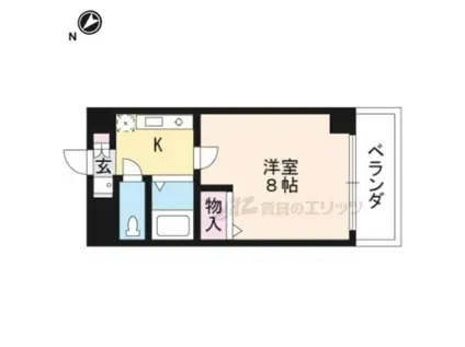 パレ南笠佐わらび(1K/3階)の間取り写真