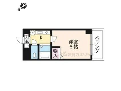 パレ南笠佐わらび(1K/5階)の間取り写真