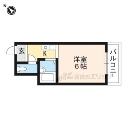 ハイツ玉川(ワンルーム/2階)の間取り写真