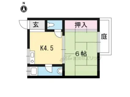 ファミール平安(1K/1階)の間取り写真