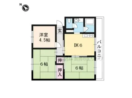 エクセルハイツ(3DK/1階)の間取り写真