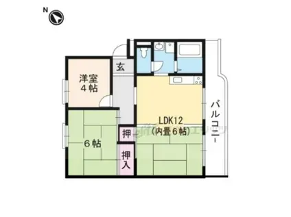 エクセルハイツ(3DK/1階)の間取り写真