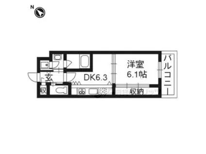GRAND ETERNA 京都(1DK/4階)の間取り写真