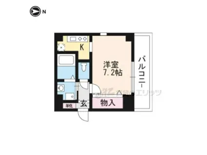 LA ROSE銀閣寺(1K/4階)の間取り写真